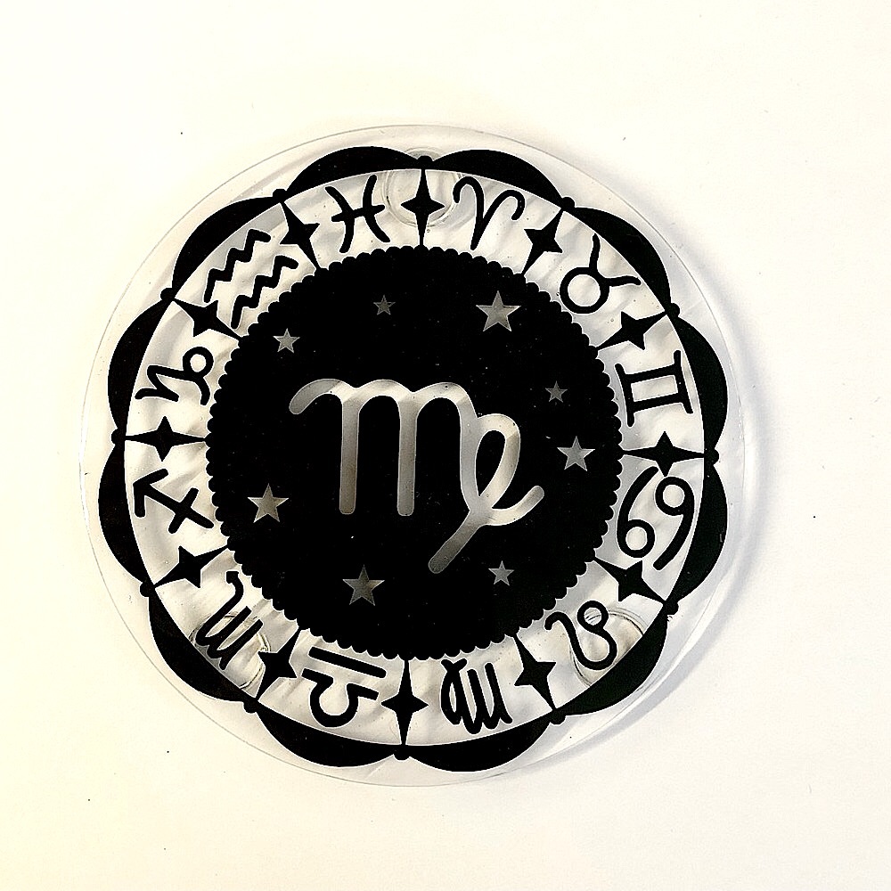 ❌️SOLD❌️✨Handmade✨♍️ Virgo Zodiac Sign Coasters Set of 4 - Picture 4 of 8